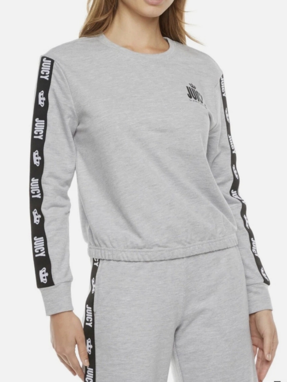 Juicy Couture Grey Logo Sweatshirt with Black Tape Accents